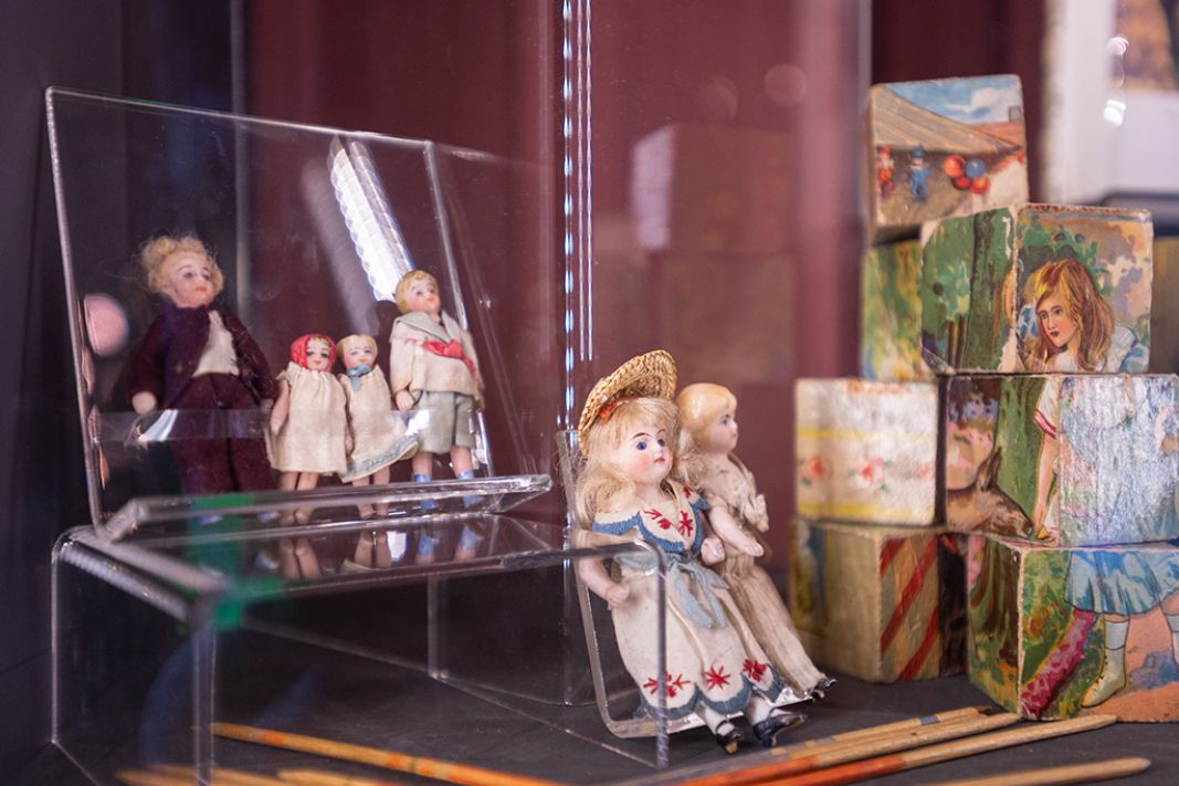 A selection of antique child's dolls.