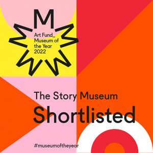 The Museum Of The Year logo stating 'The Story Museum Shortlisted'