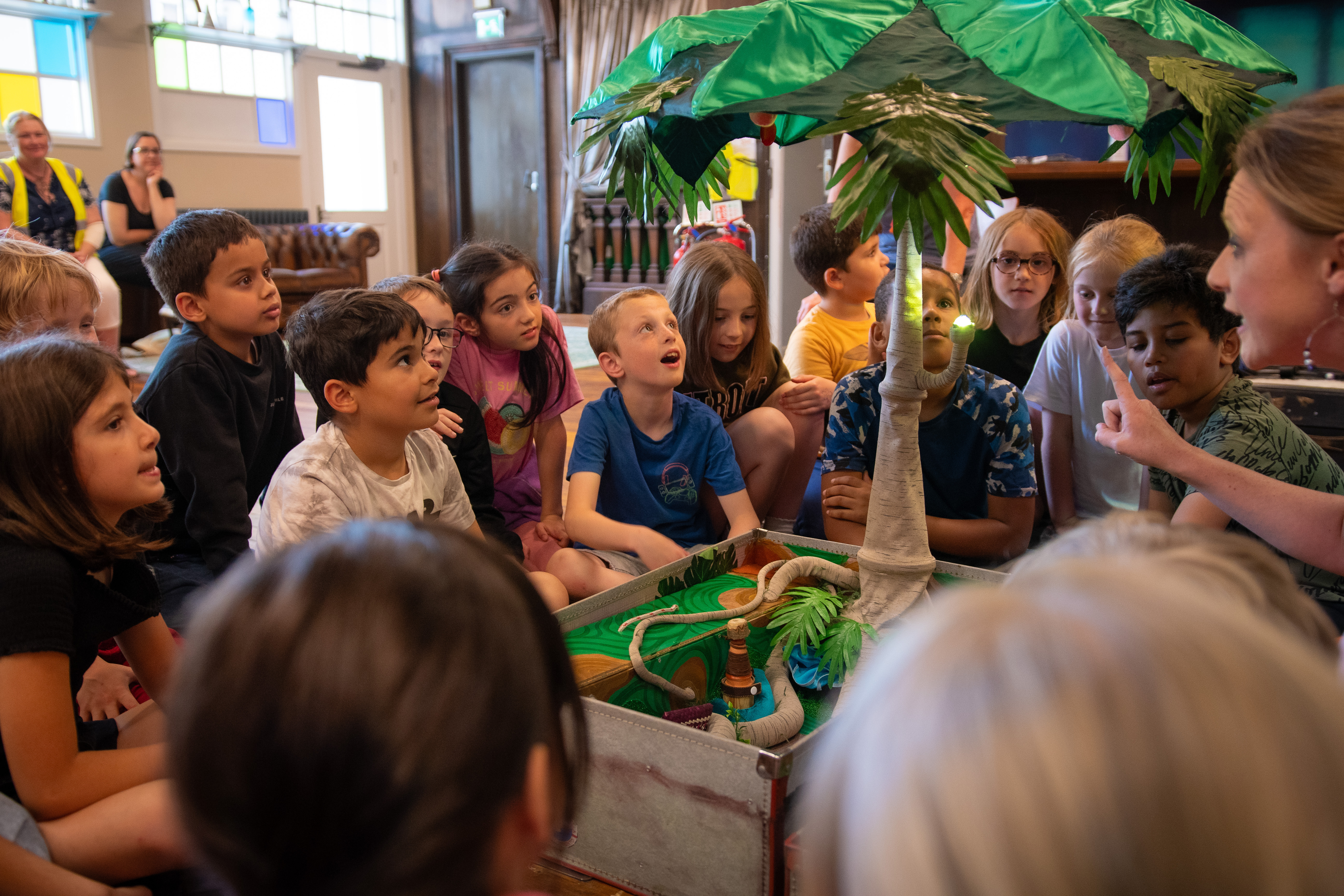 School group with Story Suitcase